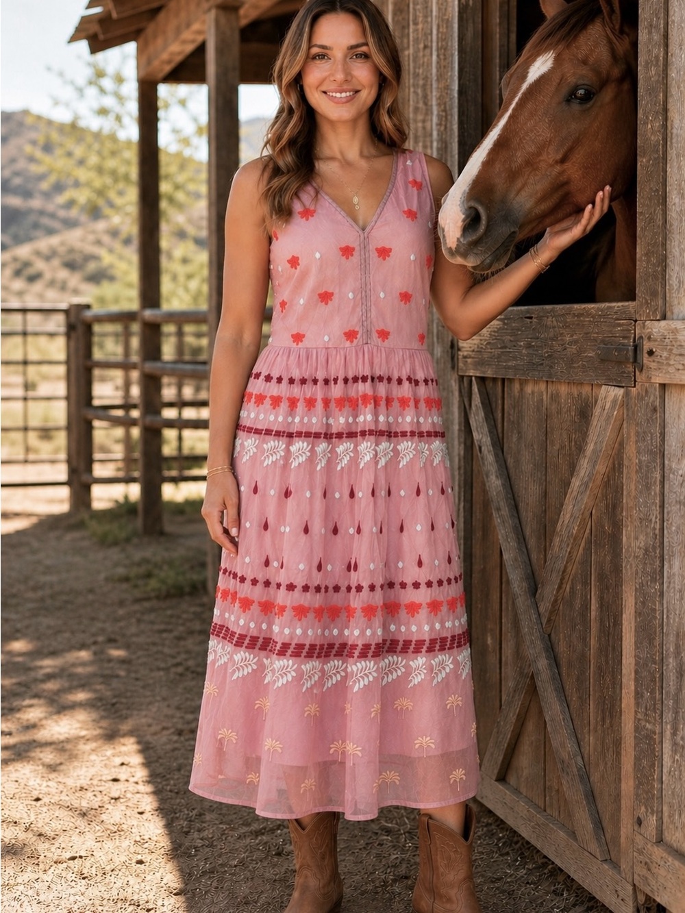 Sundance Soft Purple Embroidered Mesh Midi Dress Boho Western Size 10 - Picture 2 of 10